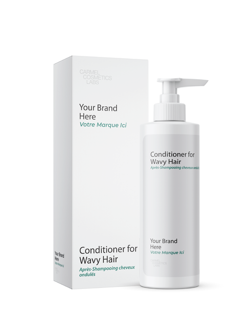 Après-shampooing cheveux ondulés en marque blanche