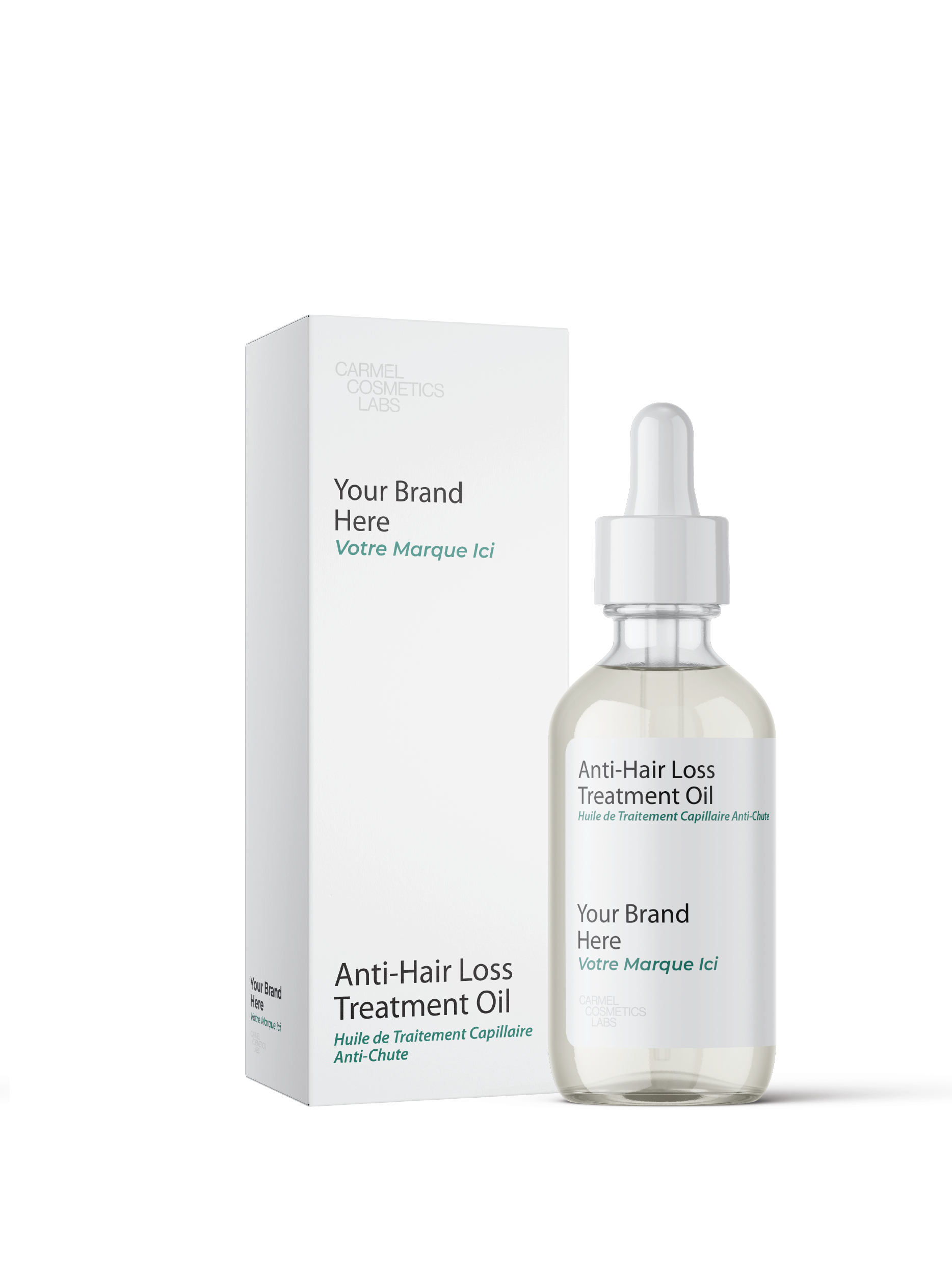 Huile de traitement capillaire anti-chute en marque blanche