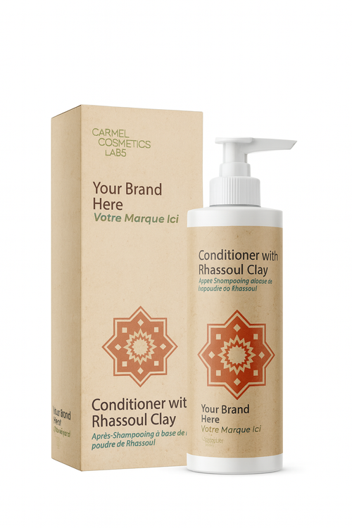 Après-shampooing nourrissant à base de la poudre de Rhassoul en marque blanche