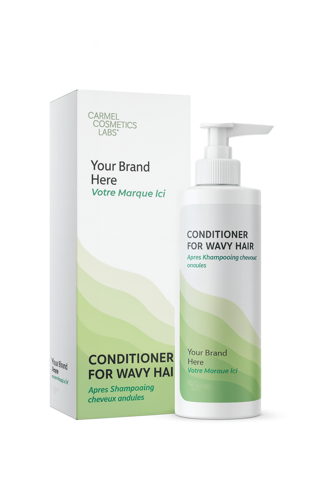 Après-shampooing cheveux ondulés en marque blanche