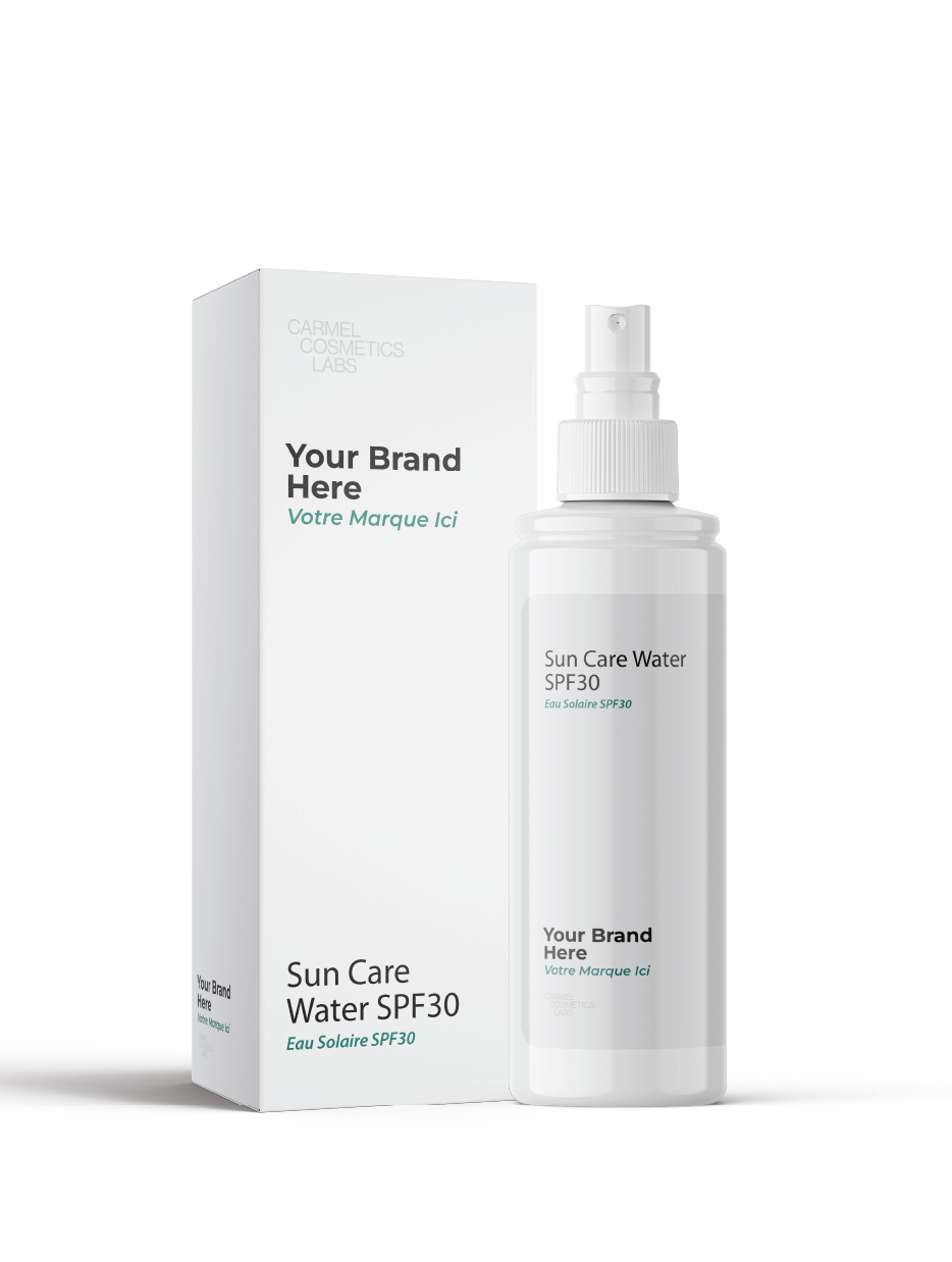 Eau solaire spf30 en marque blanche
