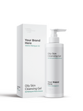 Gel nettoyant peaux grasses en marque blanche