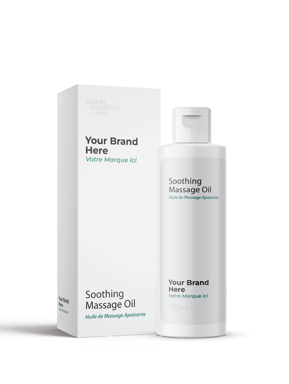 Huile de massage apaisante en marque blanche