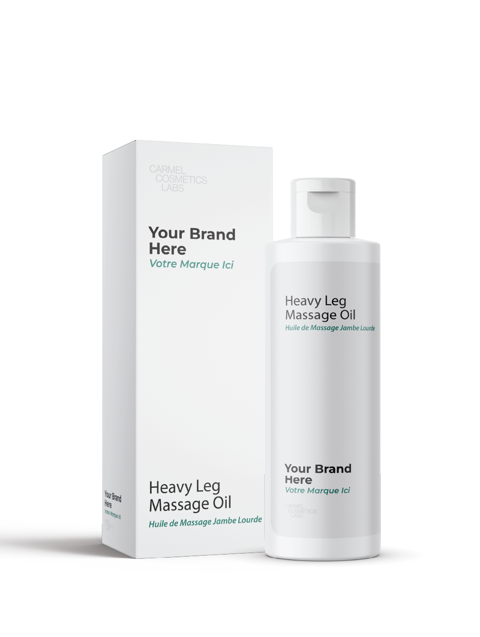 Huile de massage jambe lourde en marque blanche