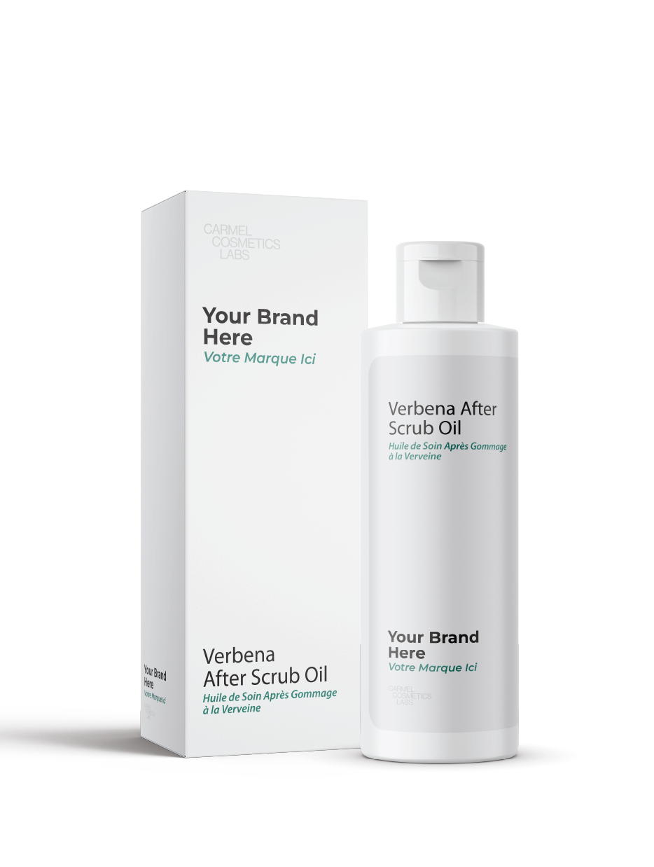 Huile de soin après gommage à la verveine en marque blanche