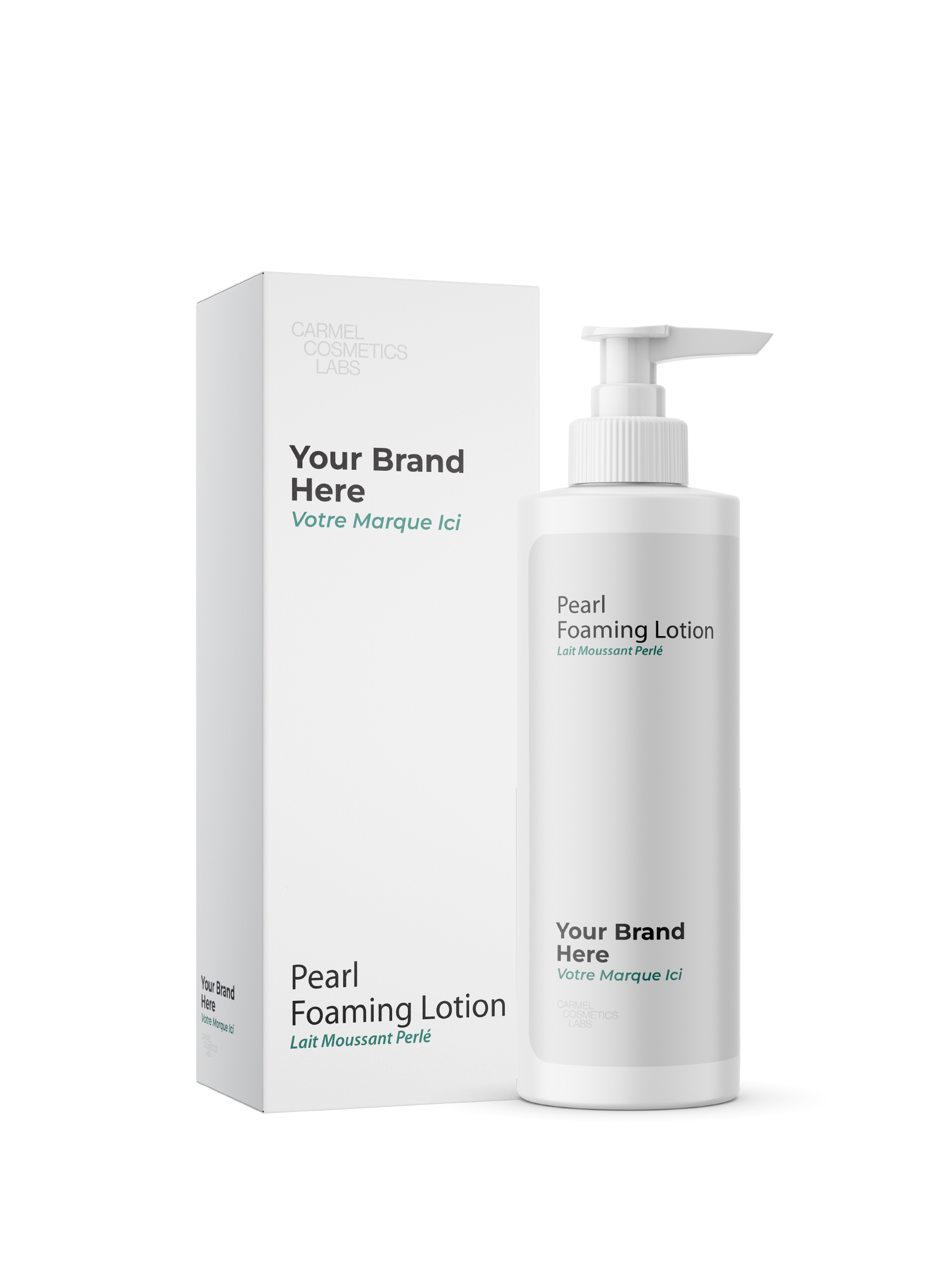 Lait moussant perlé en marque blanche