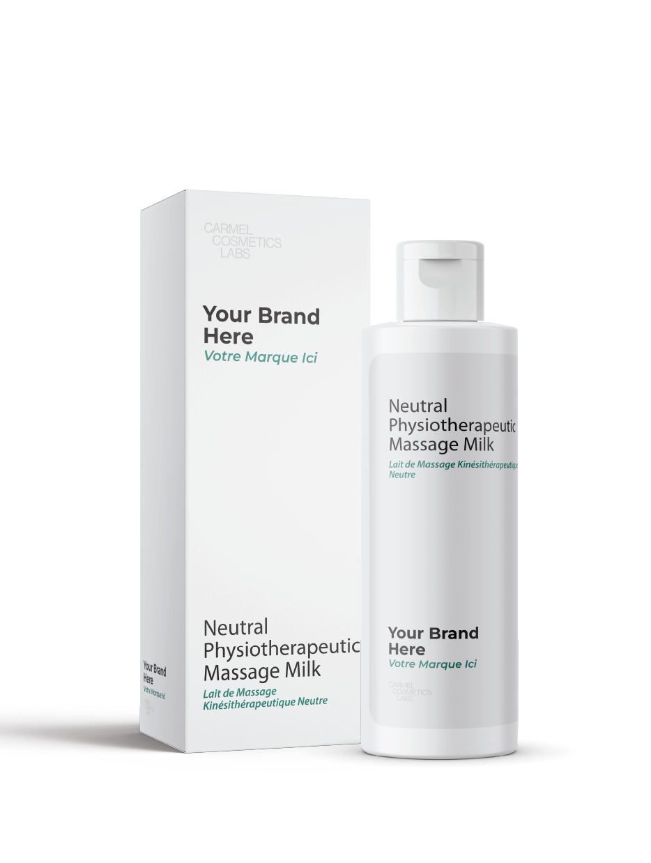 Lait de massage kinésithérapeutique neutre en marque blanche