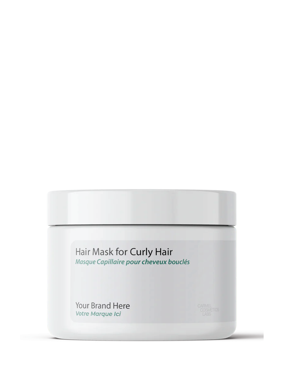 Masque capillaire pour cheveux bouclés en marque blanche
